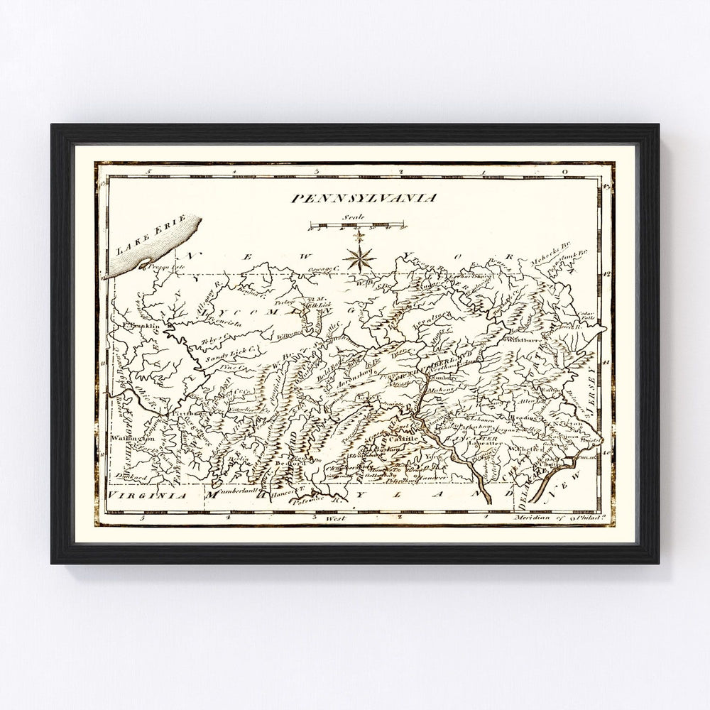 Pennsylvania Vintage Map 1795