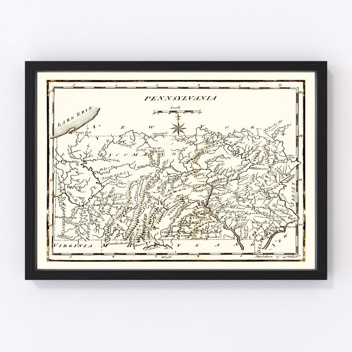 Pennsylvania Vintage Map 1795