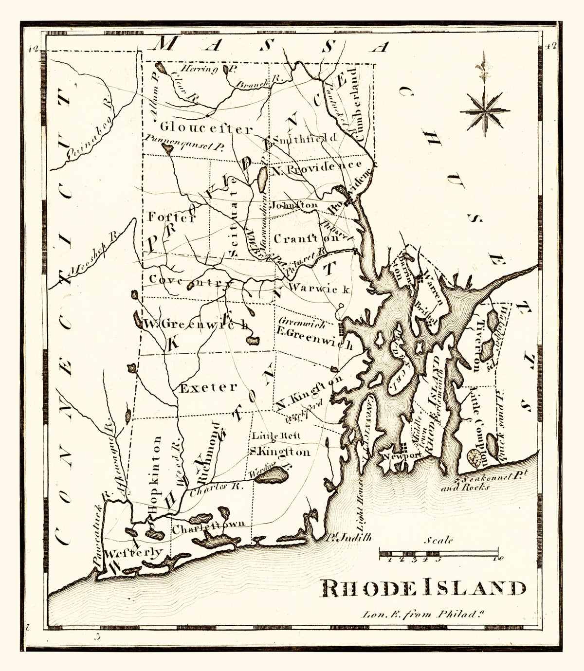 Preview of Vintage Map of Rhode Island 1795