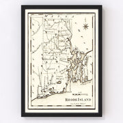Rhode Island Vintage Map 1795