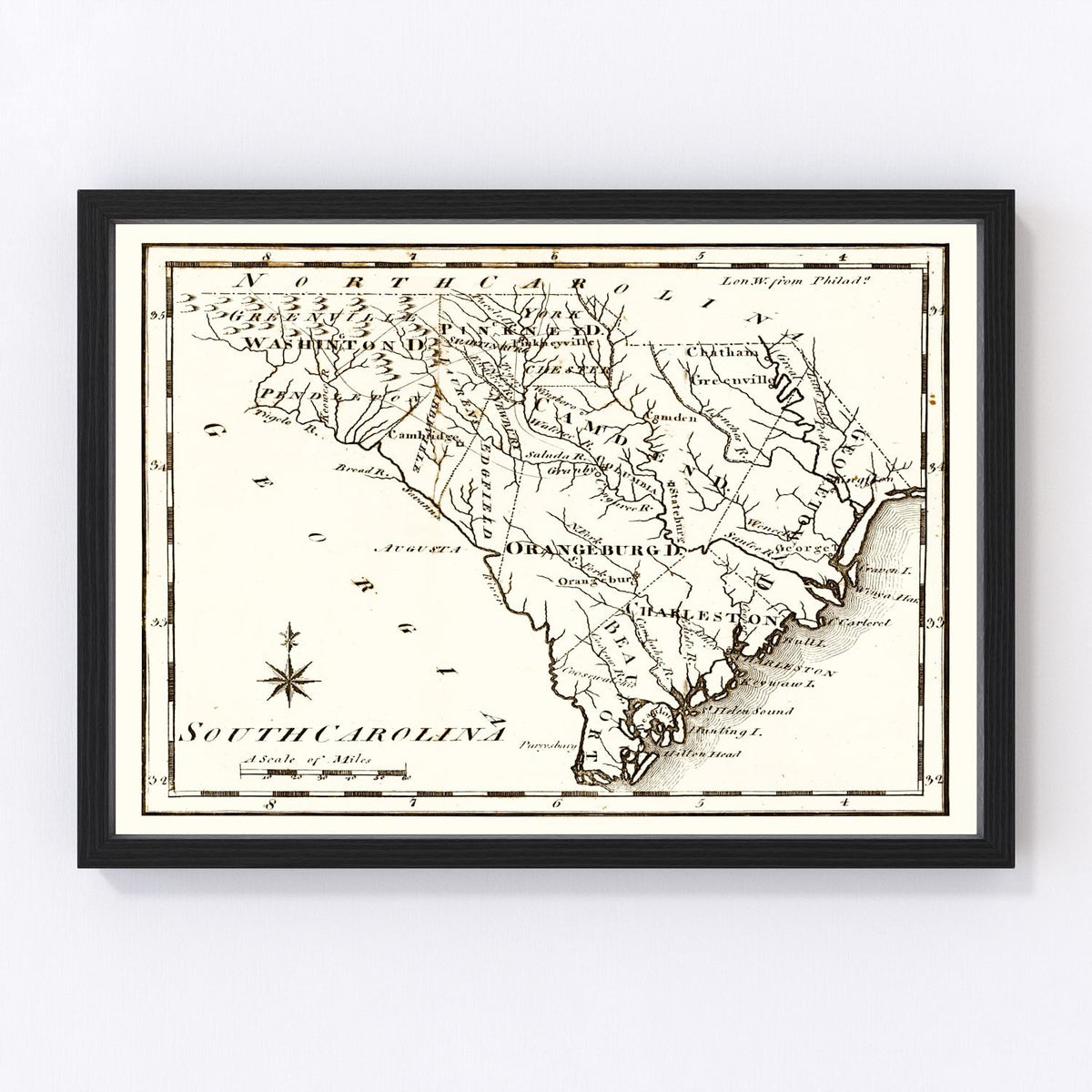 South Carolina Vintage Map 1795