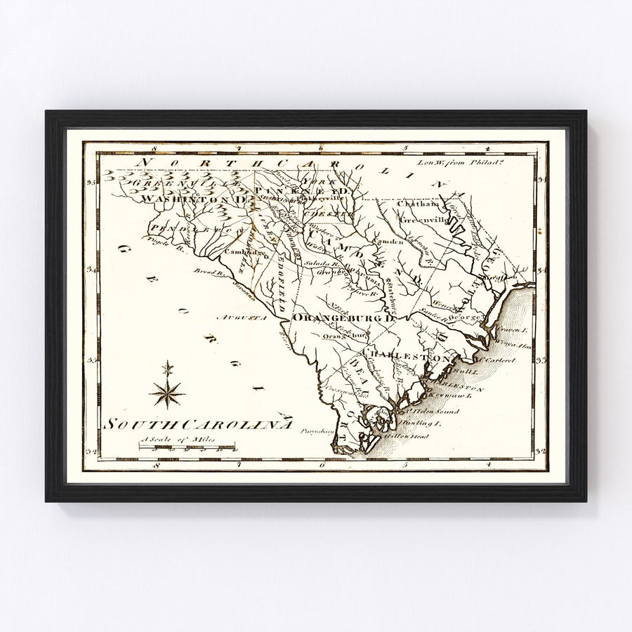South Carolina Vintage Map 1795