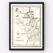 Ohio, Indiana, Illinois, Michigan, Wisconsin Vintage Map 1795