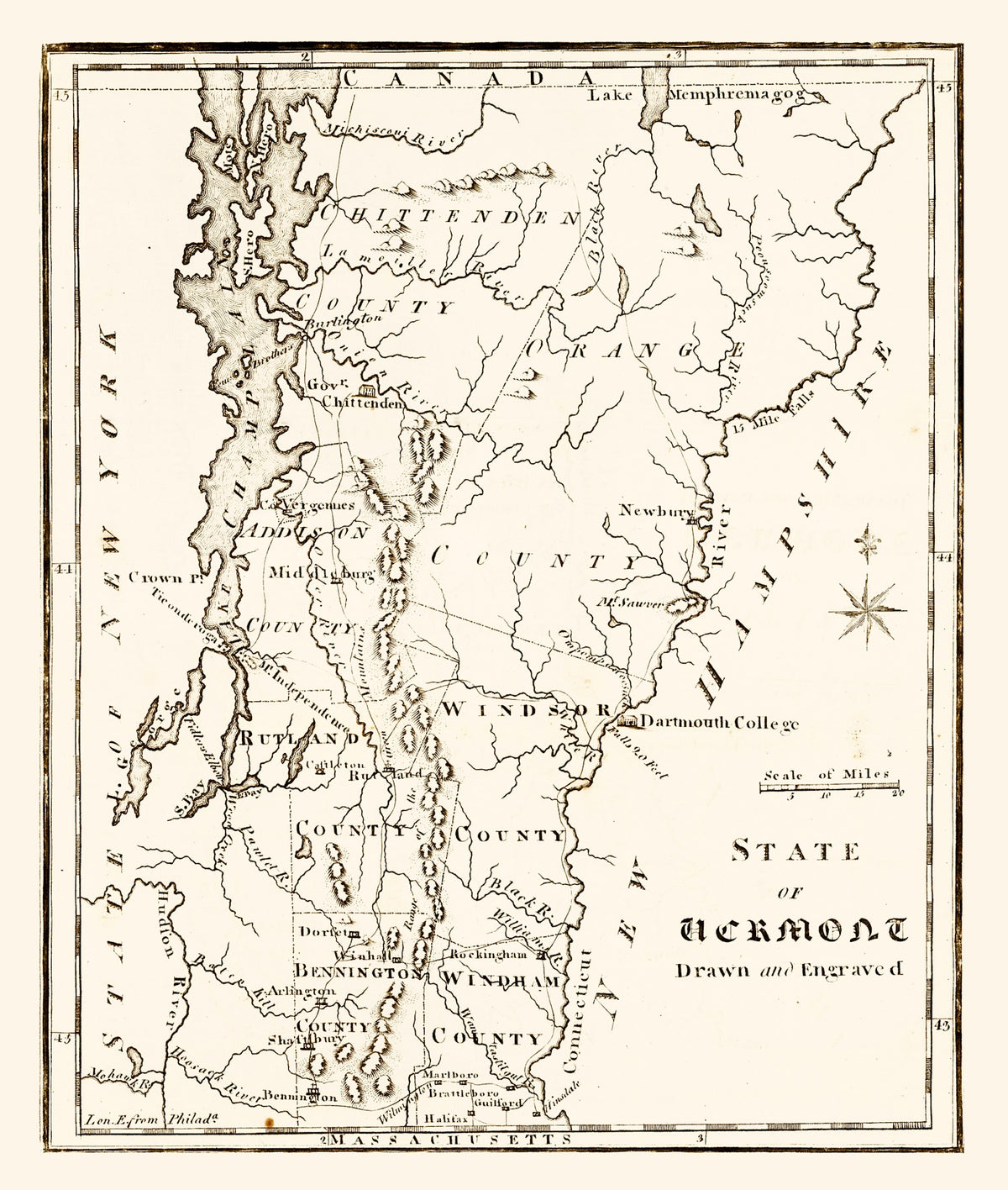Preview of Vintage Map of Vermont 1795