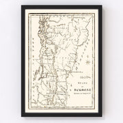 Vermont Vintage Map 1795