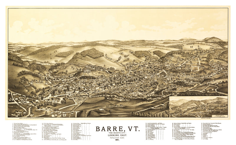Size comparison using Vintage Map of Barre, Vermont 1891