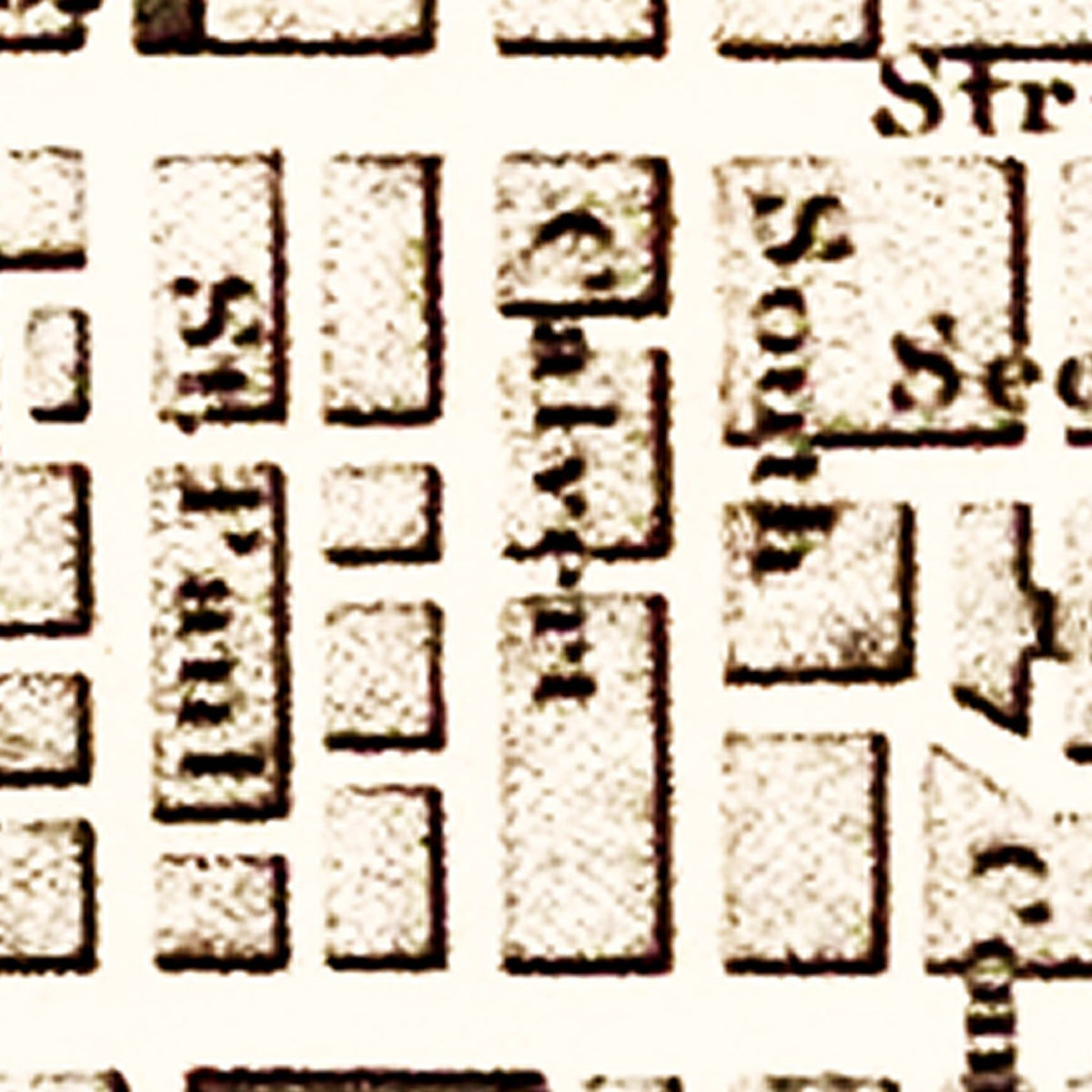 Restored historic details from the 1837 city map of Baltimore, Maryland