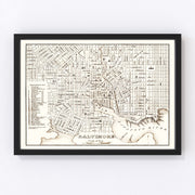 Baltimore Vintage Map 1837