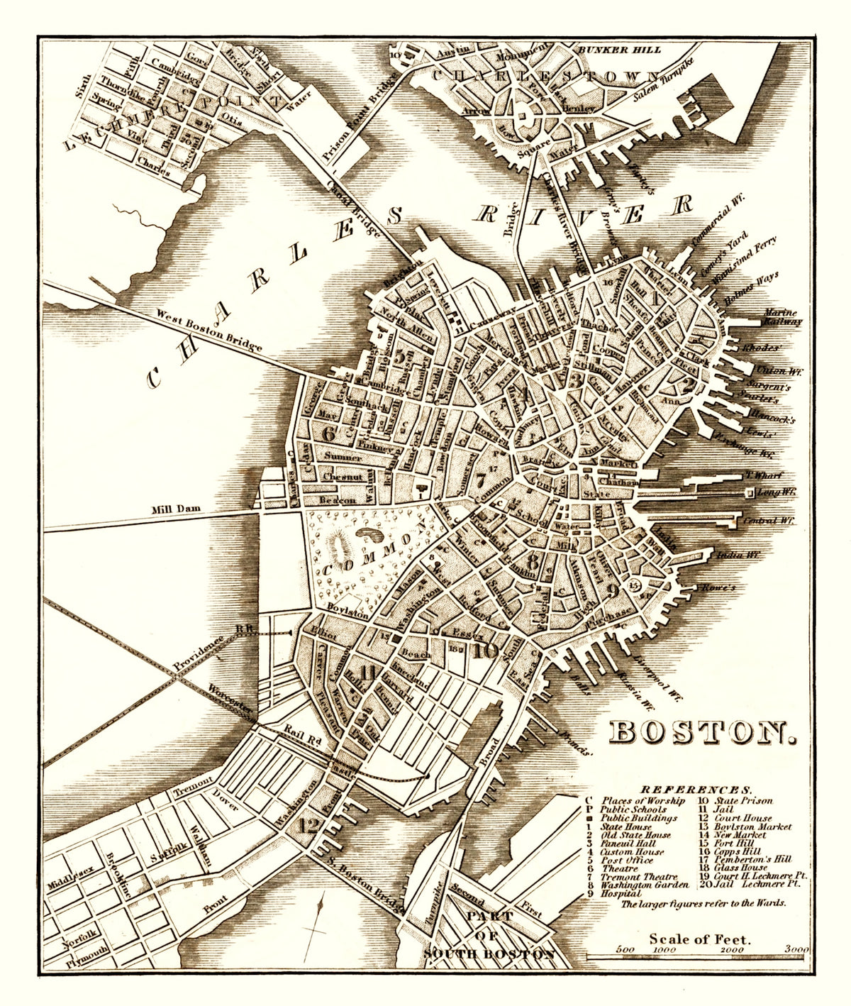 Preview of Vintage Map of Boston, Massachusetts 1844