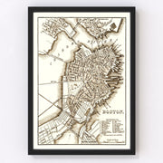 Boston Vintage Map 1844