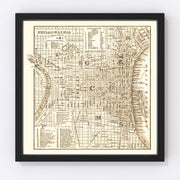 Philadelphia Vintage Map 1844