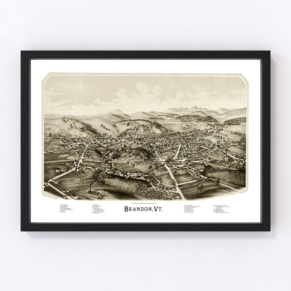 Brandon Vintage Map 1890