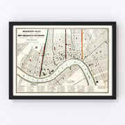 New Orleans Vintage Map 1845