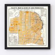 San Francisco Vintage Map 1882