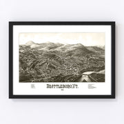 Brattleboro Vintage Map 1886