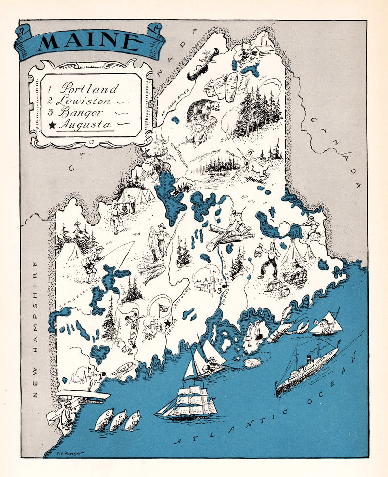 Size comparison using Vintage Map of Maine 1931