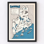 Maine Vintage Map 1931