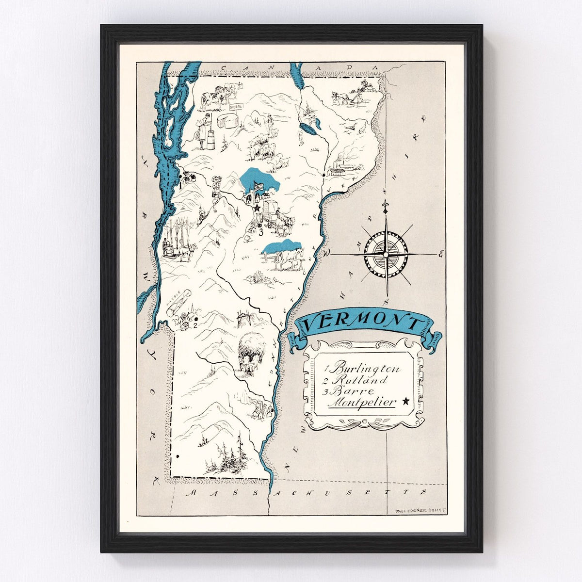 Vermont Vintage Map 1931