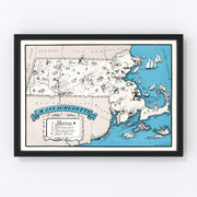 Massachusetts Vintage Map 1931