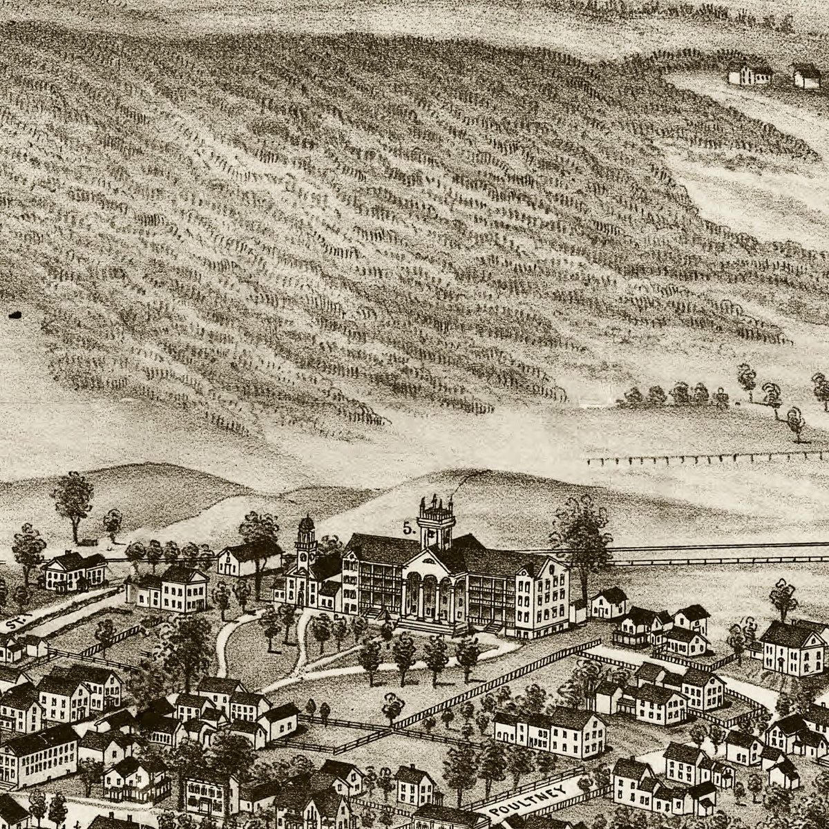 Restored historic details from the 1886 city map of Castleton, Vermont