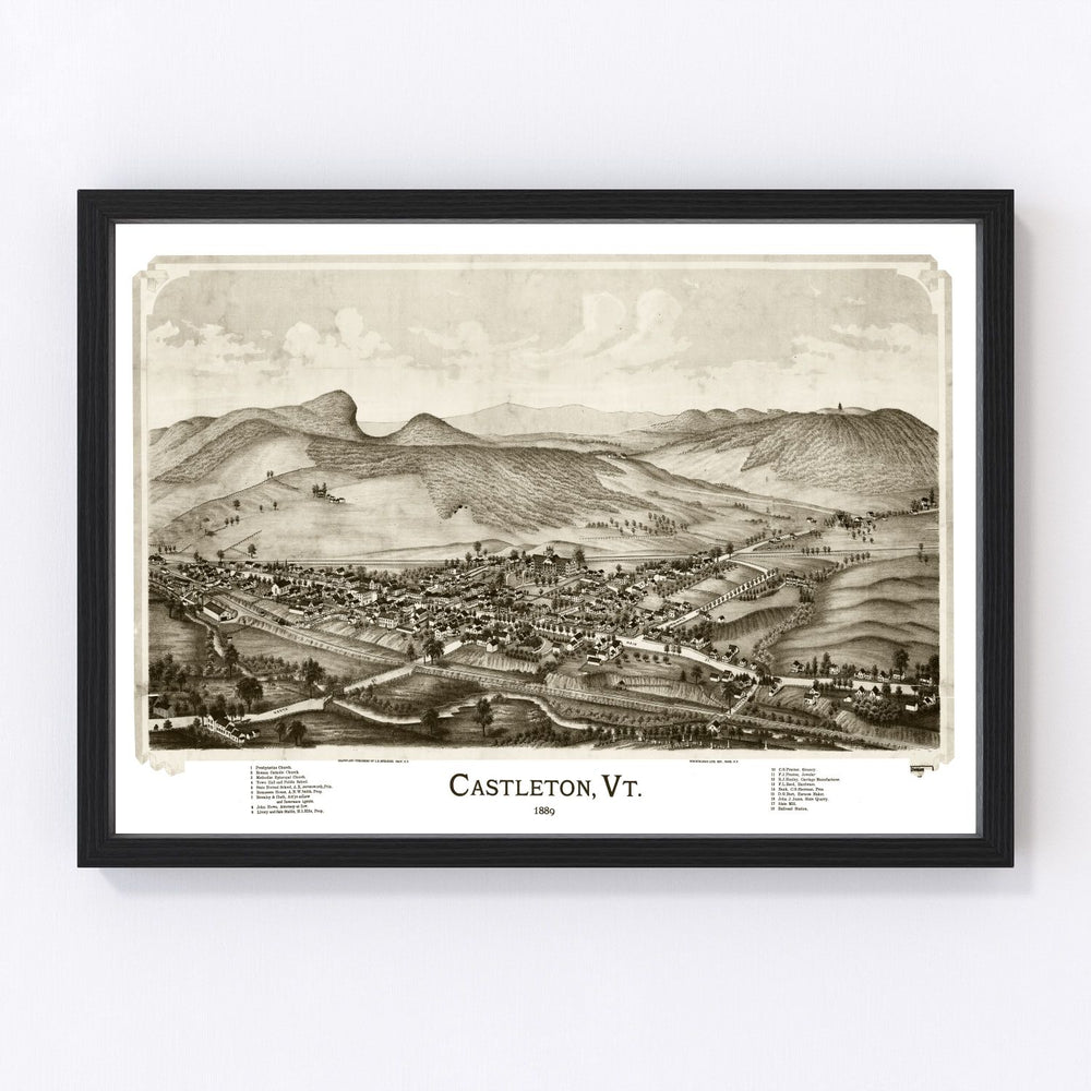 Castleton Vintage Map 1886