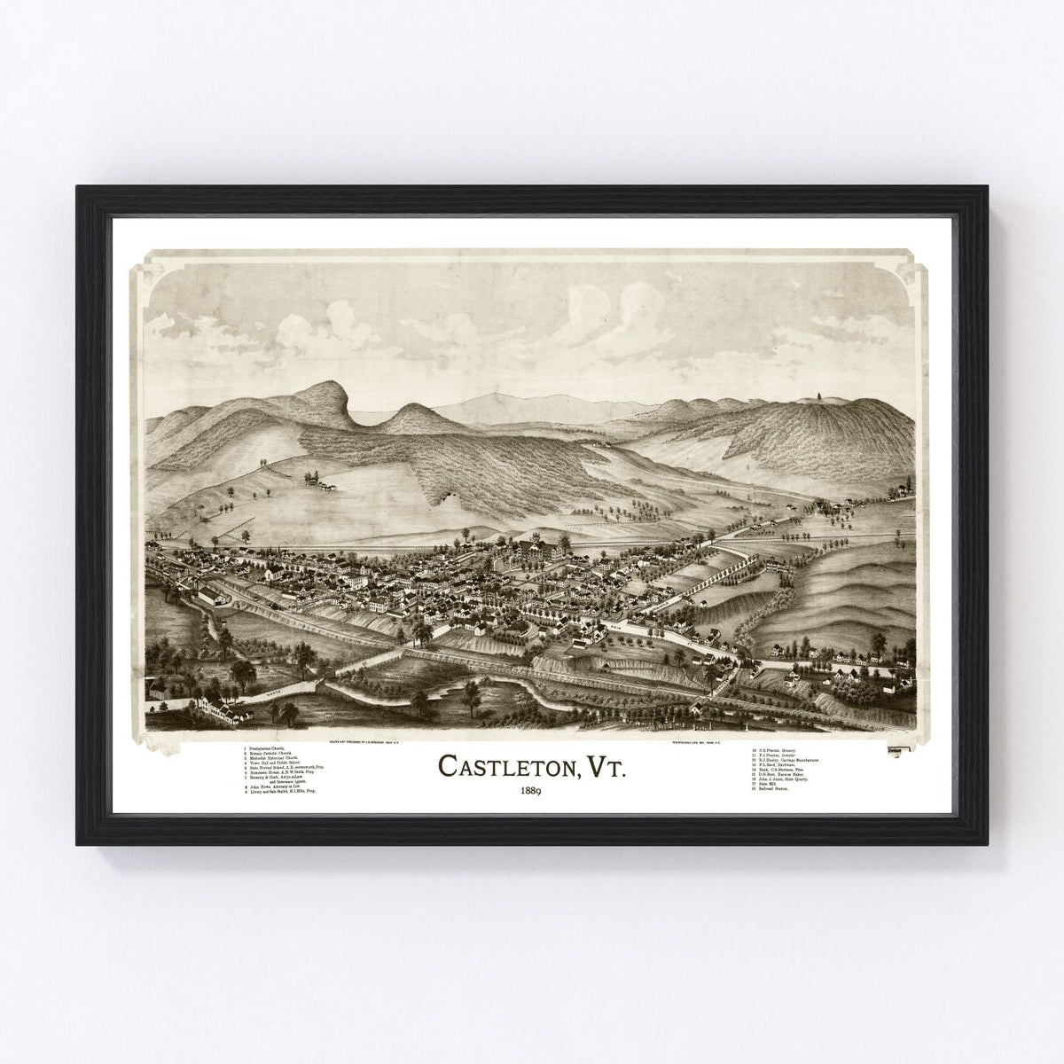 Castleton Vintage Map 1886