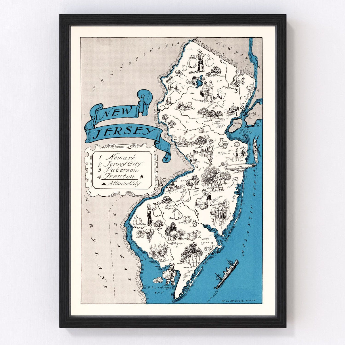 New Jersey Vintage Map 1931