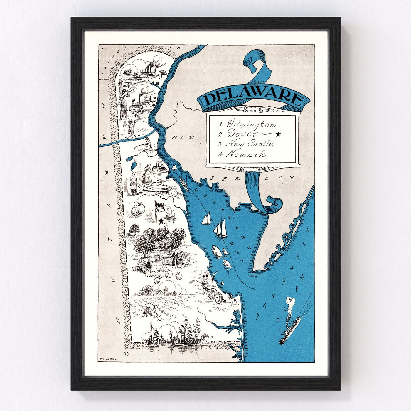 Delaware Vintage Map 1931