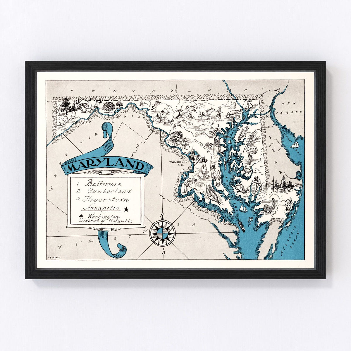 Maryland Vintage Map 1931