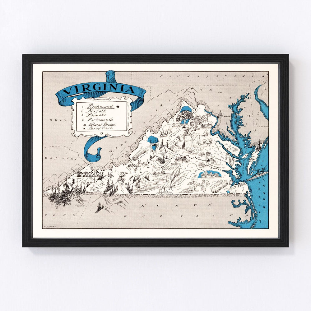 Virginia Vintage Map 1931
