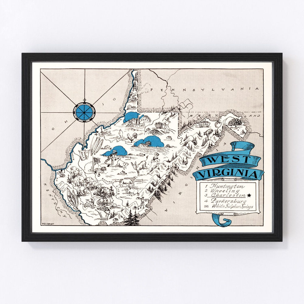 West Virginia Vintage Map 1931