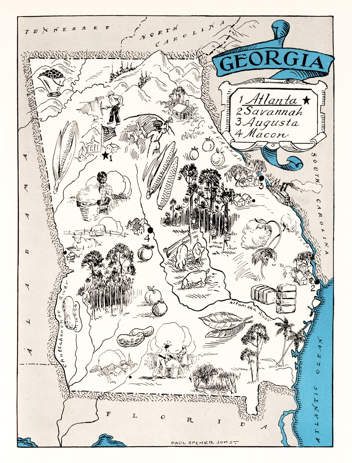 Preview of Vintage Map of Georgia 1931
