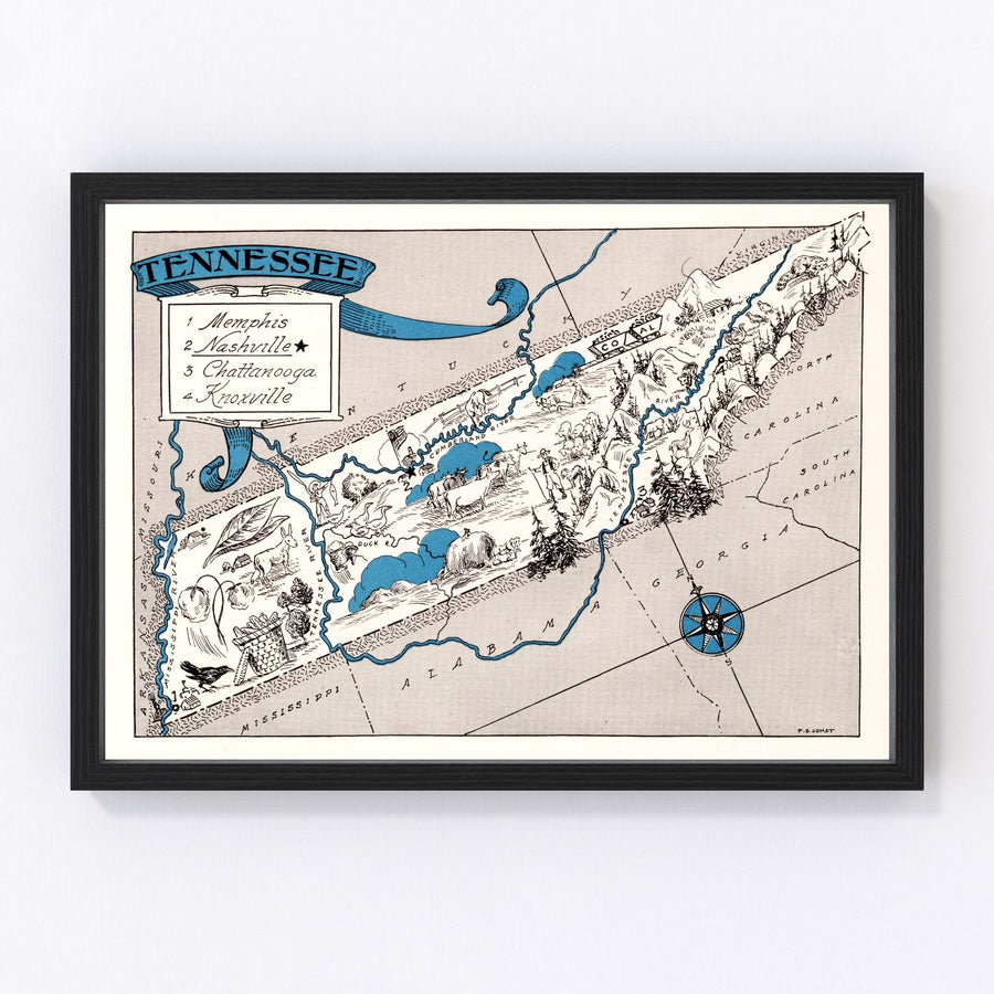 Vintage Map of Tennessee 1931
