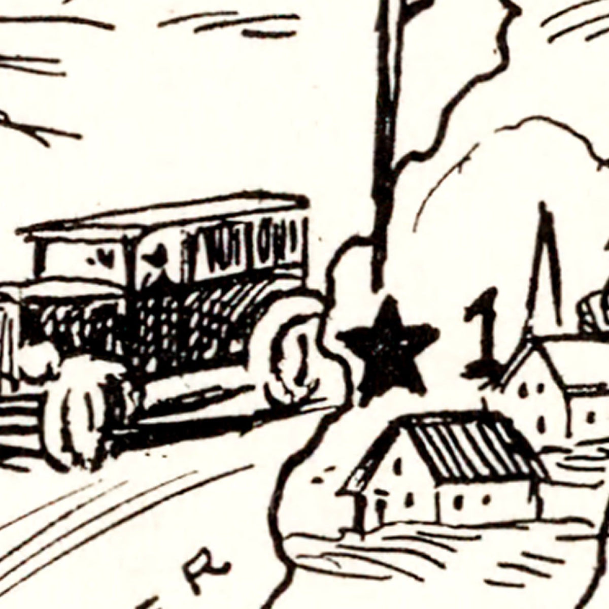 Restored historic details from the 1931 state map of Indiana, Indiana