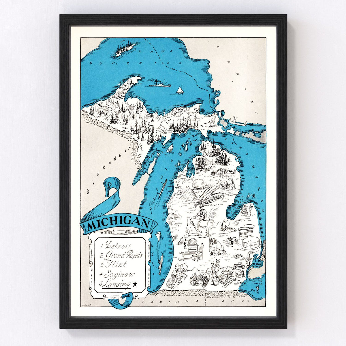 Michigan Vintage Map 1931