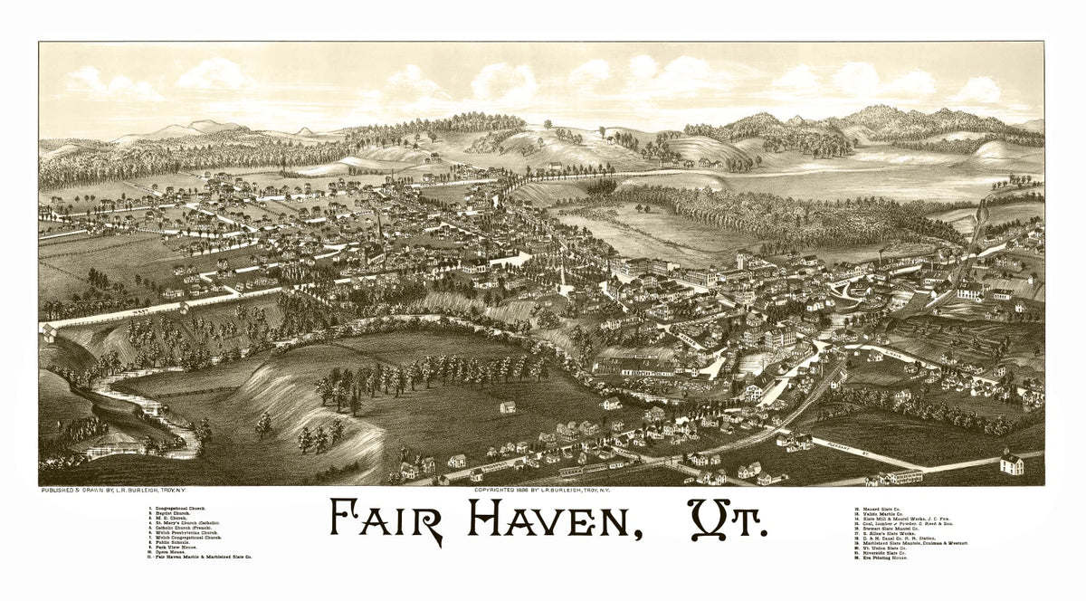 Preview of Vintage Map of Fair Haven, Vermont 1886