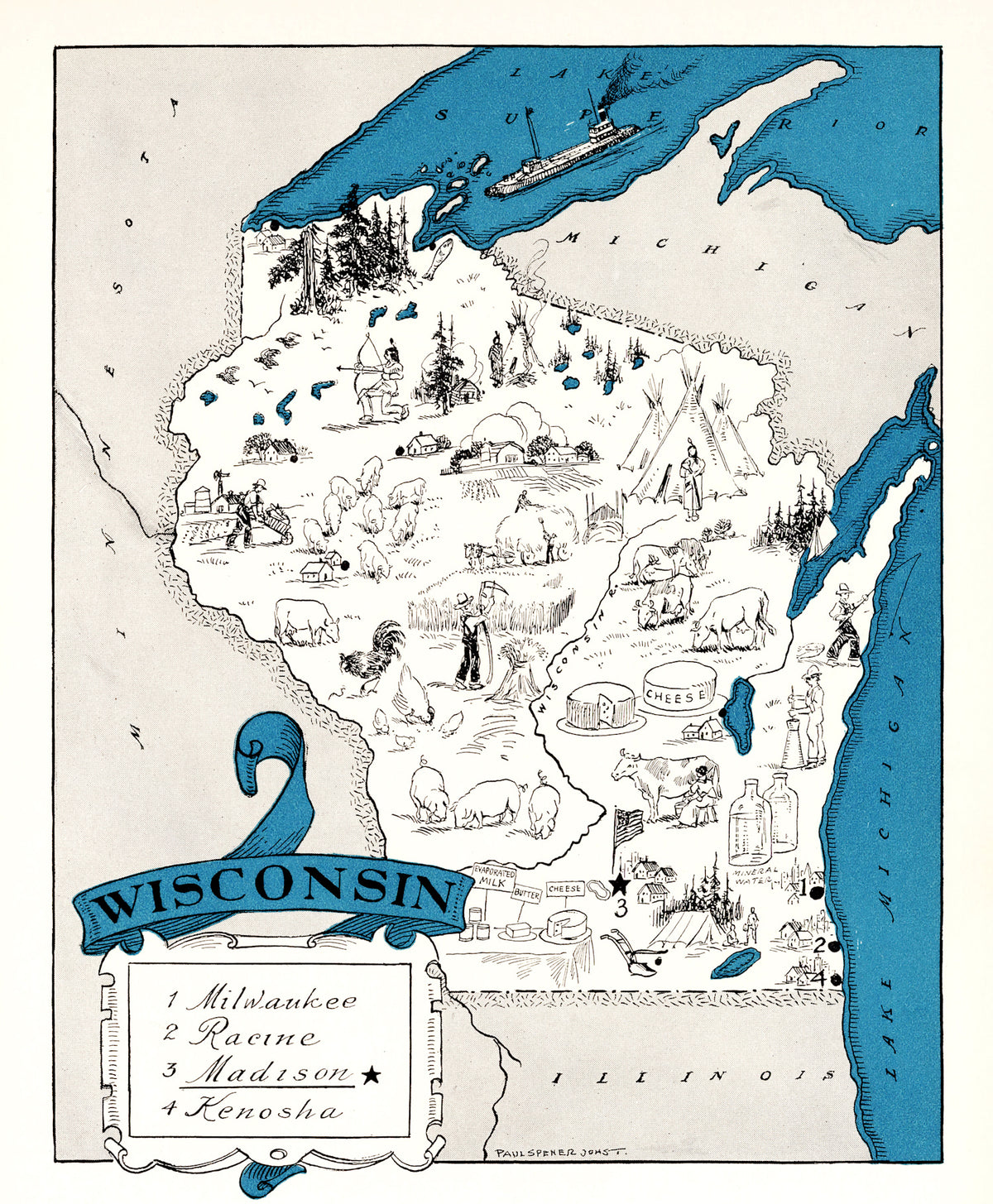 Preview of Vintage Map of Wisconsin 1931