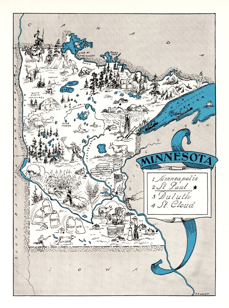 Size comparison using Vintage Map of Minnesota 1931
