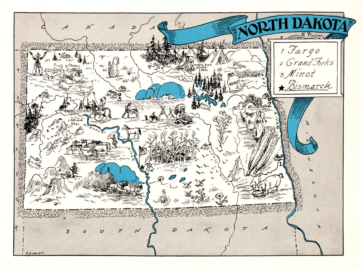 Preview of Vintage Map of North Dakota 1931