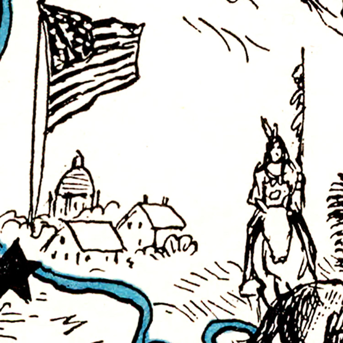 Restored historic details from the 1931 state map of South Dakota, South Dakota