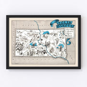 South Dakota Vintage Map 1931