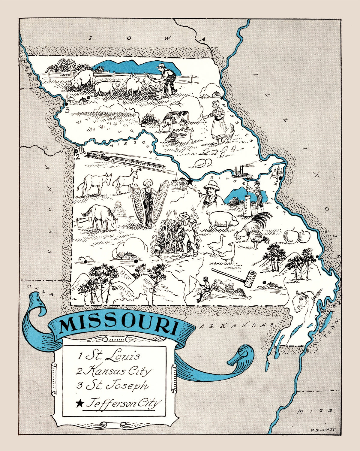 Preview of Vintage Map of Missouri 1931