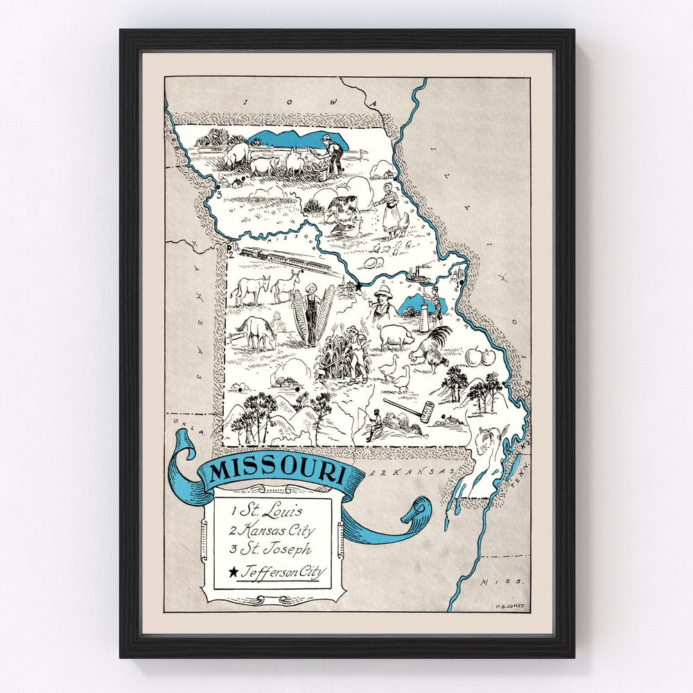 Missouri Vintage Map 1931