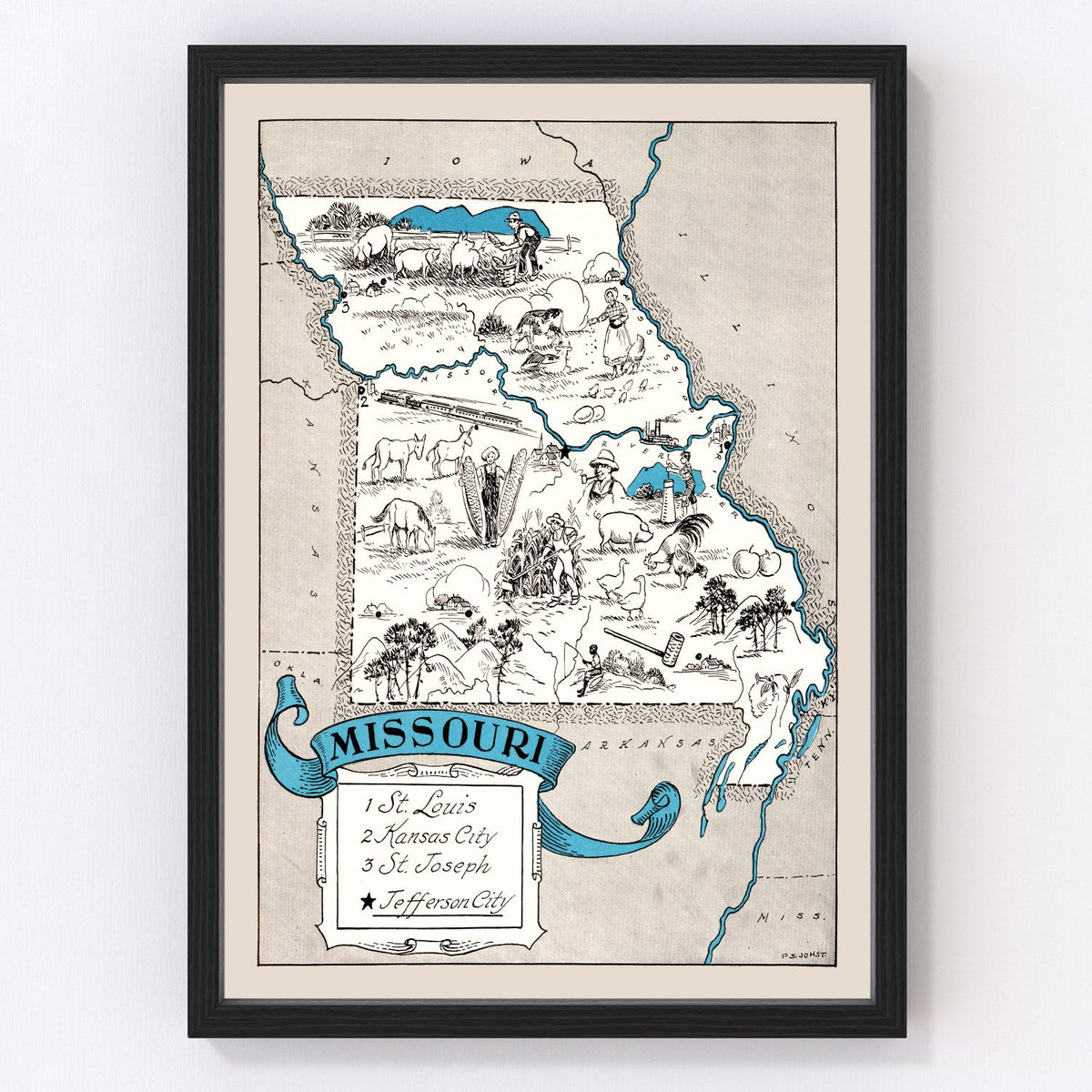 Missouri Vintage Map 1931