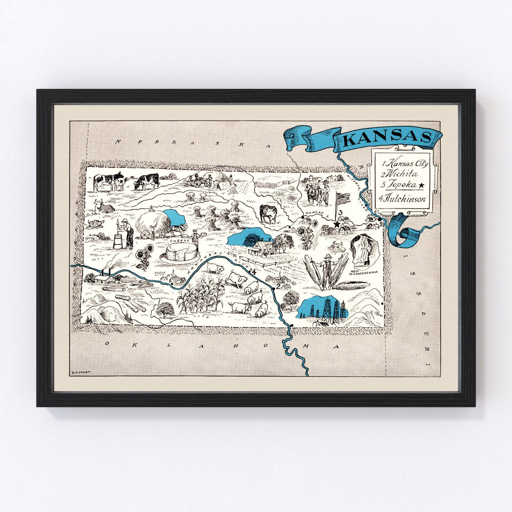 Kansas Vintage Map 1931