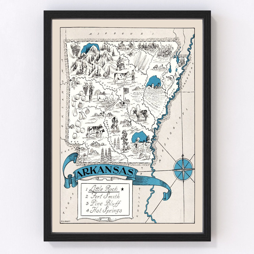 Arkansas Vintage Map 1931