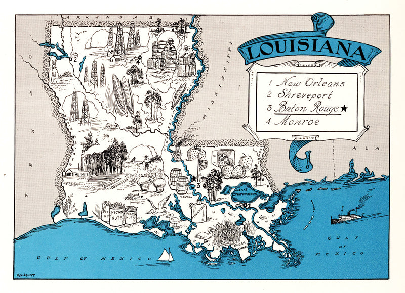 Size comparison using Vintage Map of Louisiana 1931