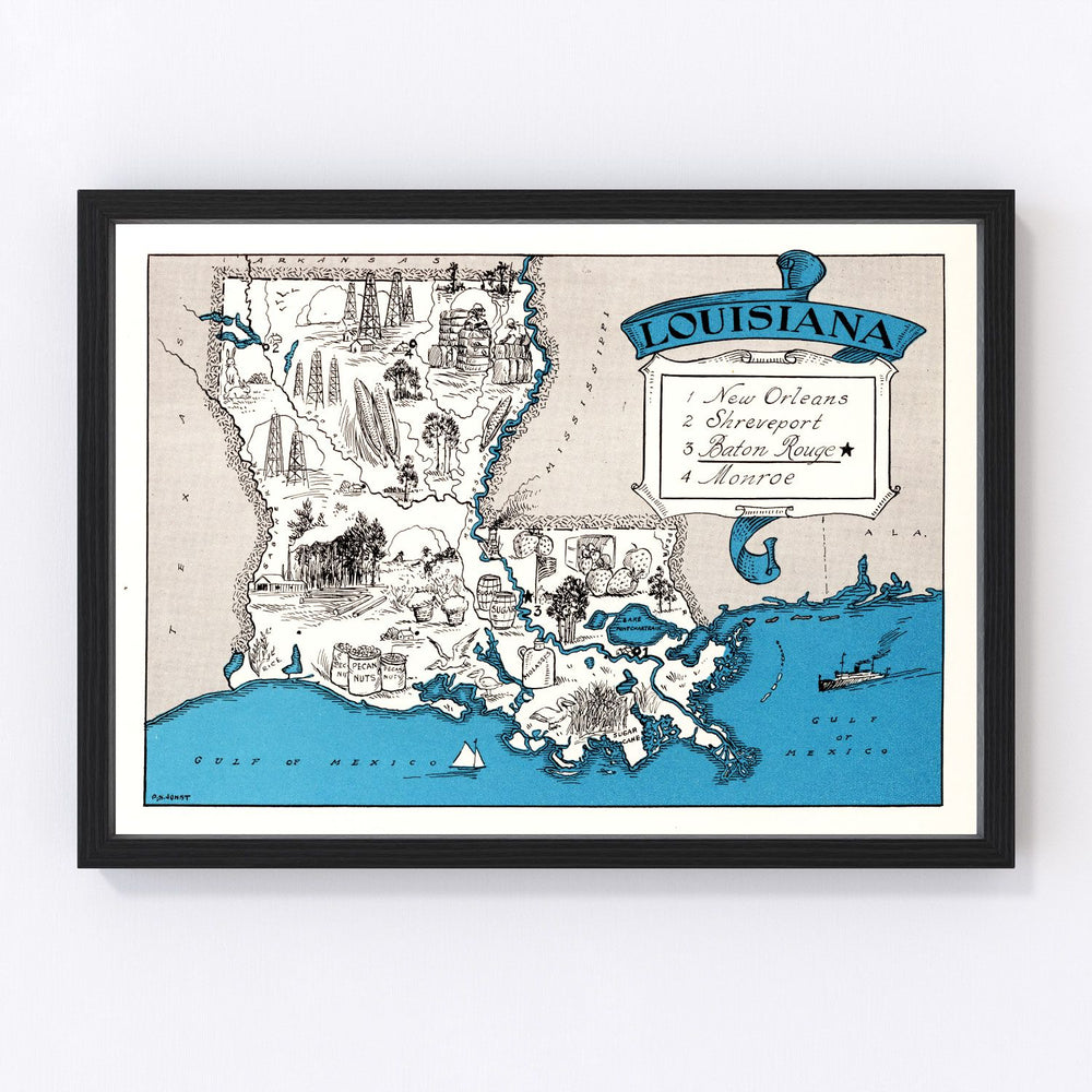 Louisiana Vintage Map 1931
