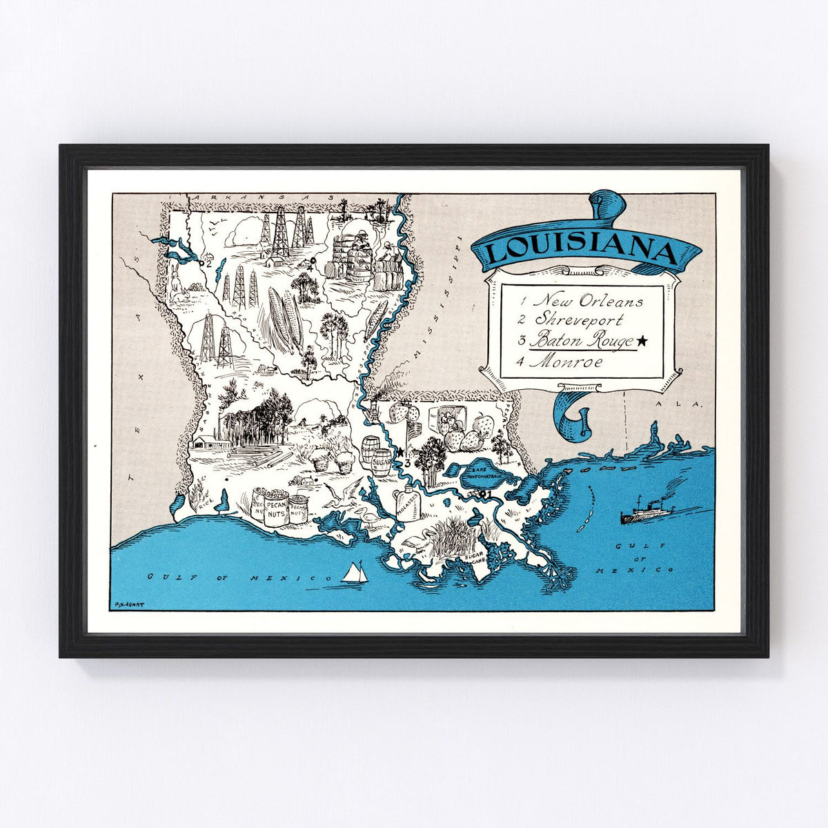 Louisiana Vintage Map 1931