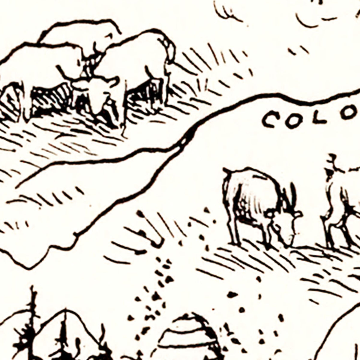 Restored historic details from the 1931 state map of Texas, Texas
